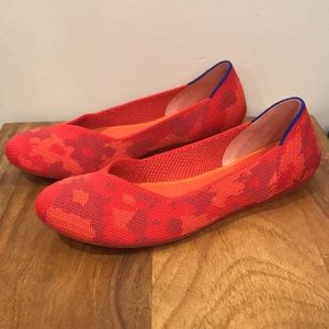 Rothy’s Red Botanicamo Flats Size 8.5, Rounded Toe